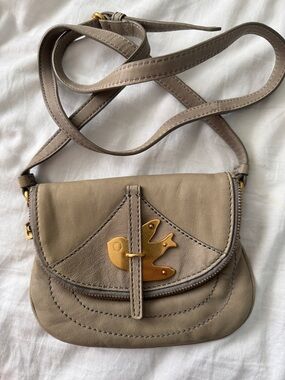 Marc by Marc Jacobs Taupe Crossbody with Bird Logo Accent